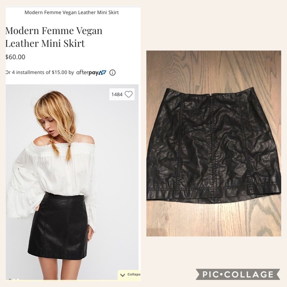 Free People Dresses & Skirts - Modern Femme Vegan Leather Mini Skirt